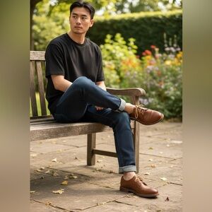Classic “J Shoes” Hand Crafted Brown Leather Oxfords